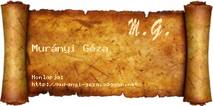 Murányi Géza névjegykártya